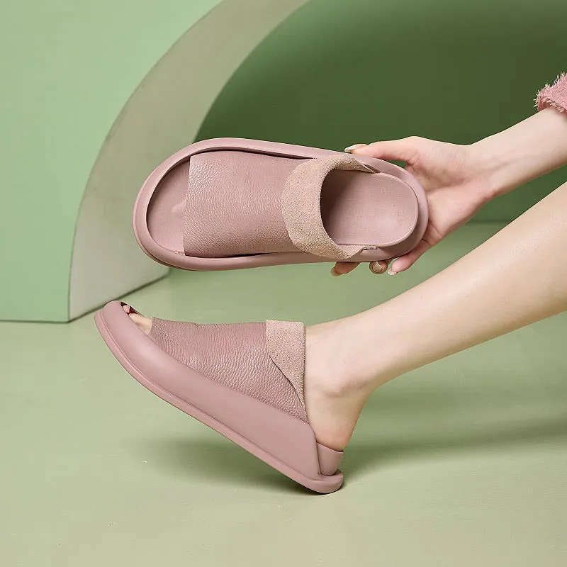 Soft-soled Leather Slippers for Women