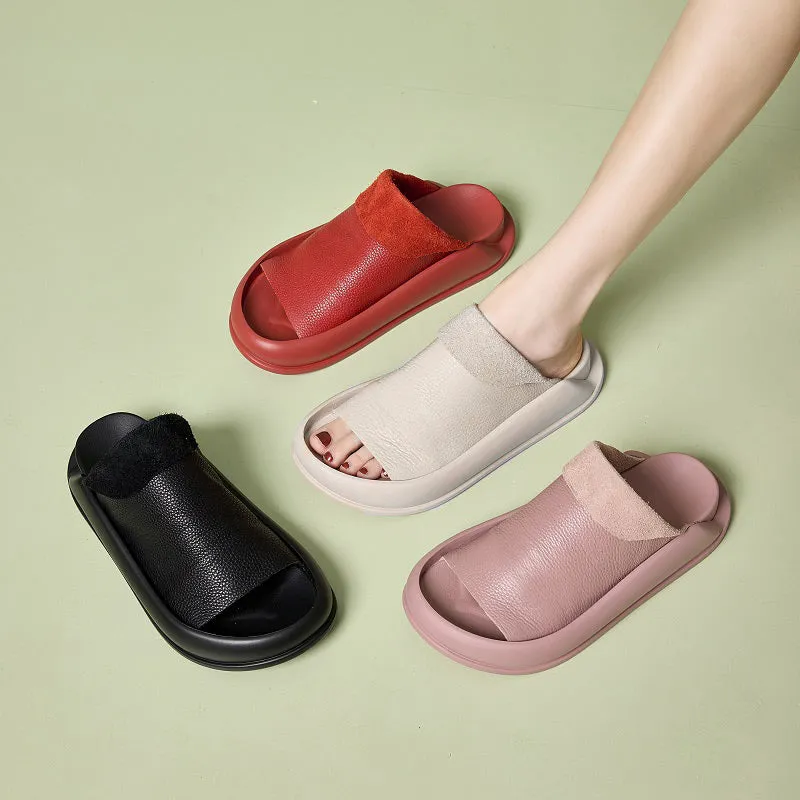 Soft-soled Leather Slippers for Women