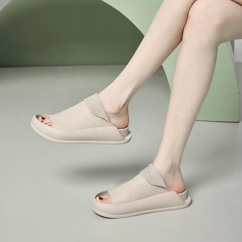 Soft-soled Leather Slippers for Women