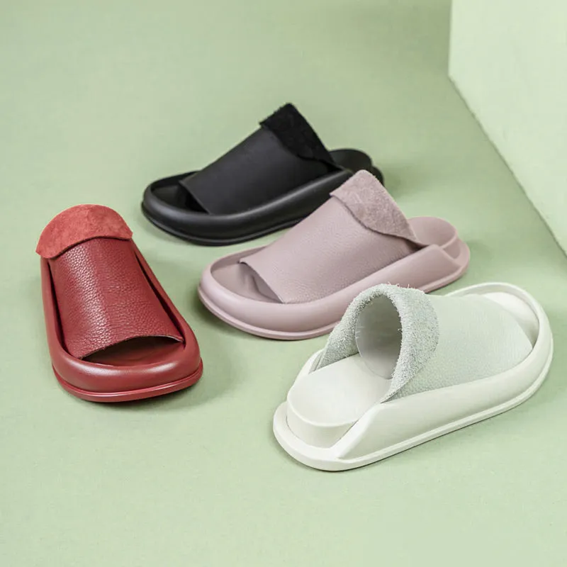 Soft-soled Leather Slippers for Women