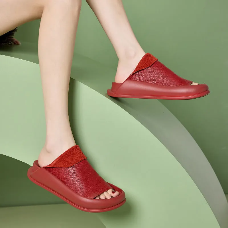 Soft-soled Leather Slippers for Women