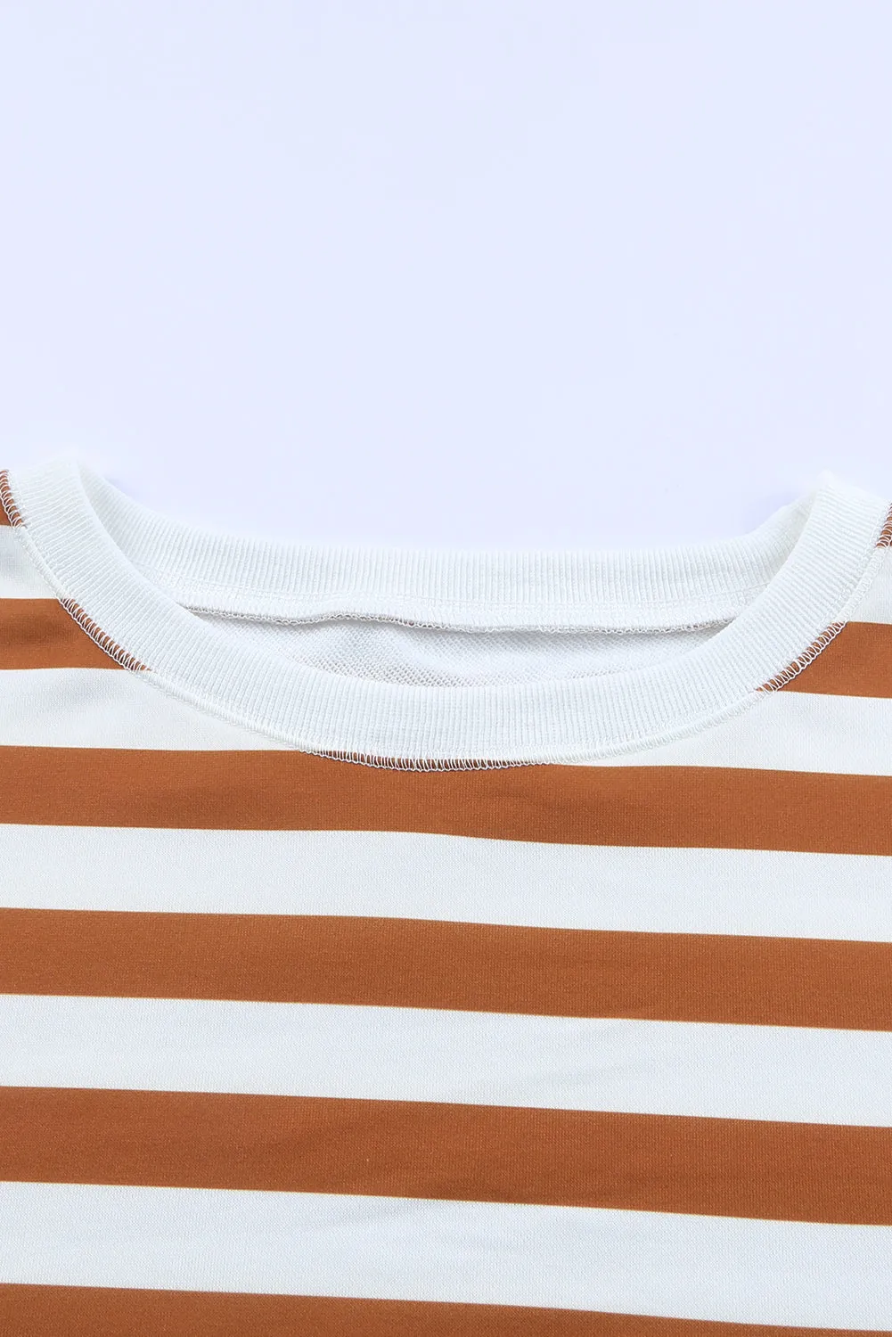 Stripe Drop Shoulder Striped Pullover Sweatshirt