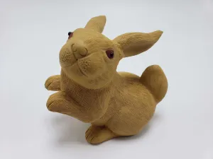 Tan Rabbit Clay Statue