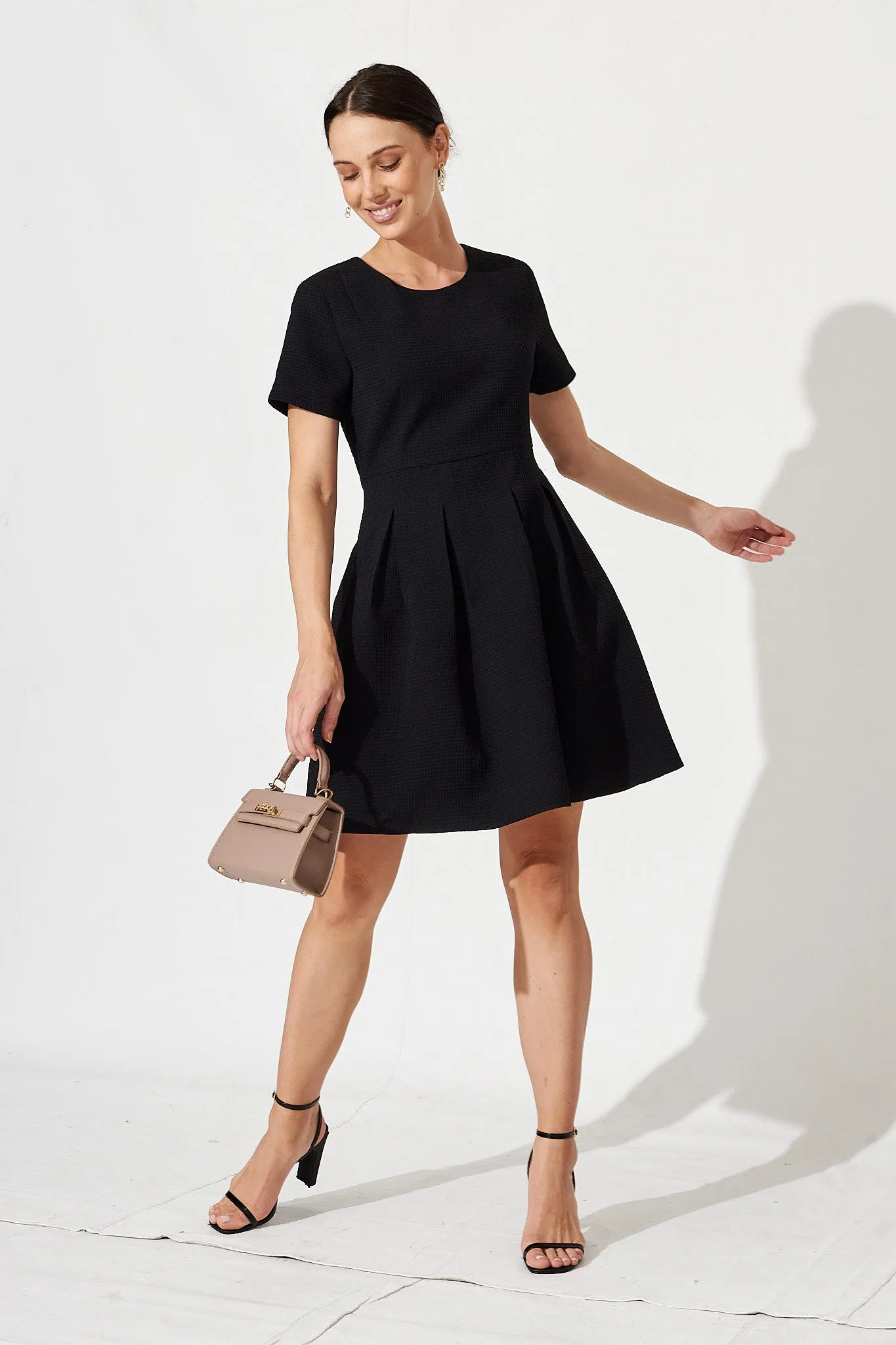 Textured Black Elizabeth Dress