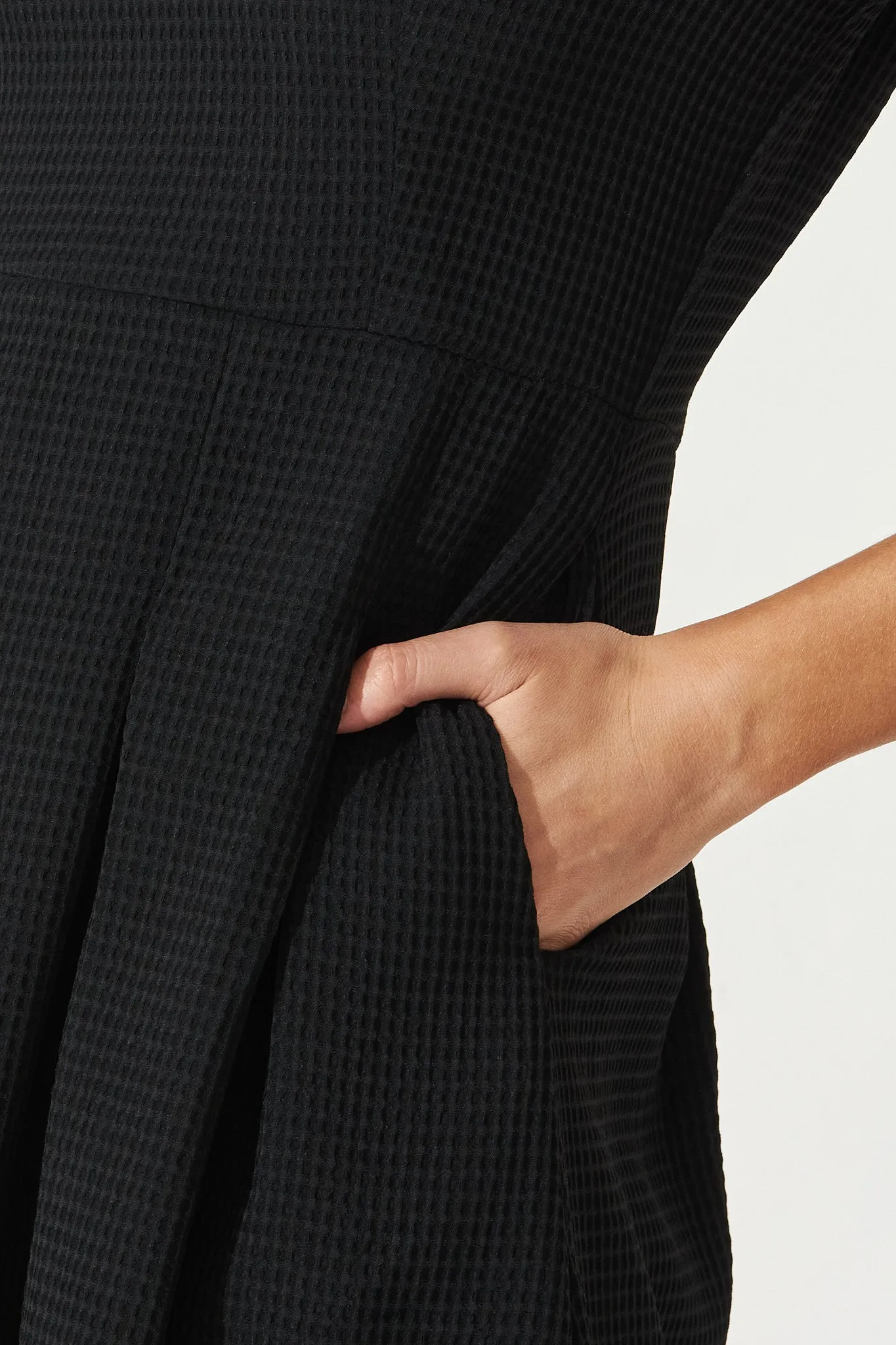 Textured Black Elizabeth Dress