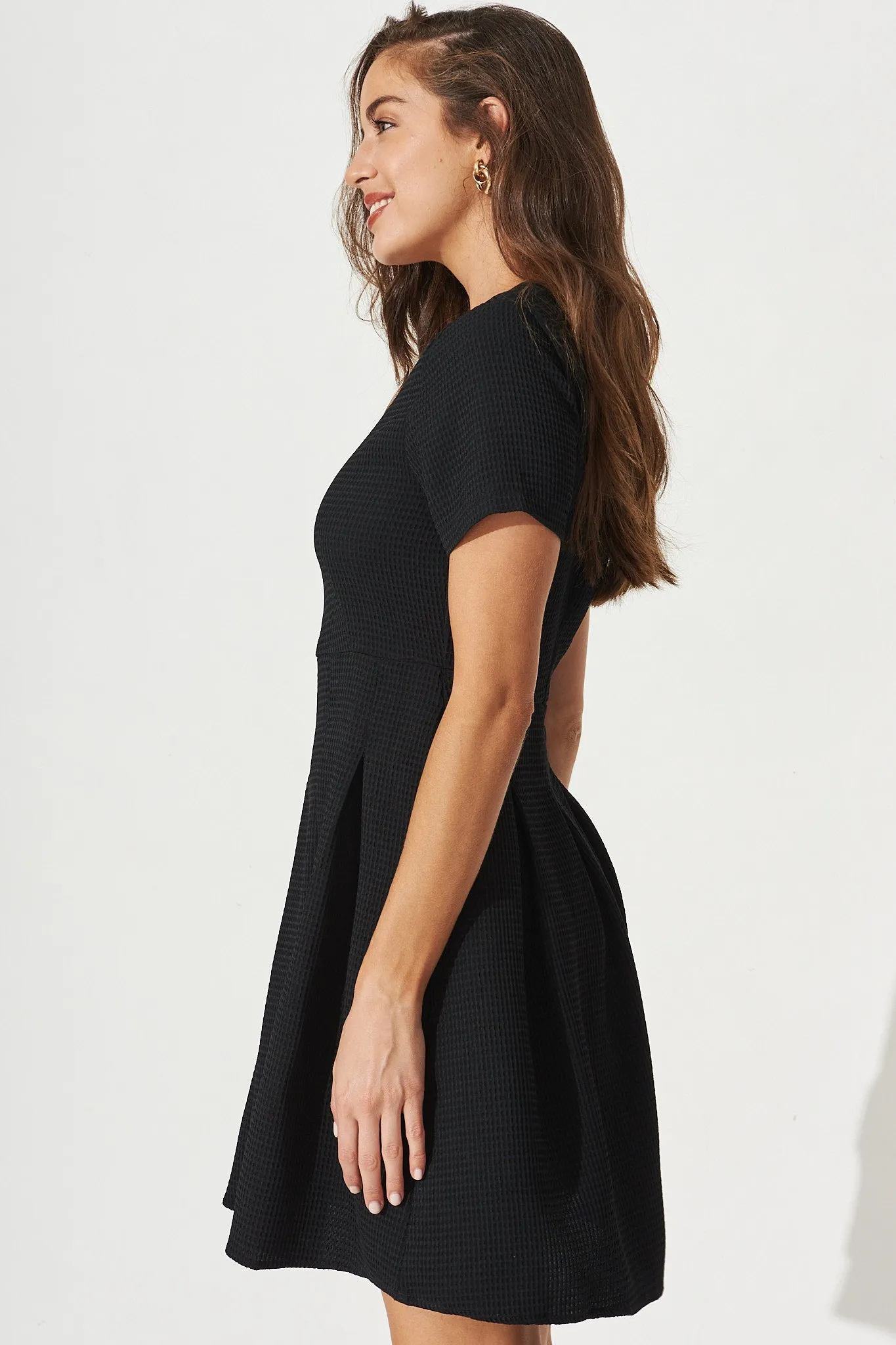 Textured Black Elizabeth Dress
