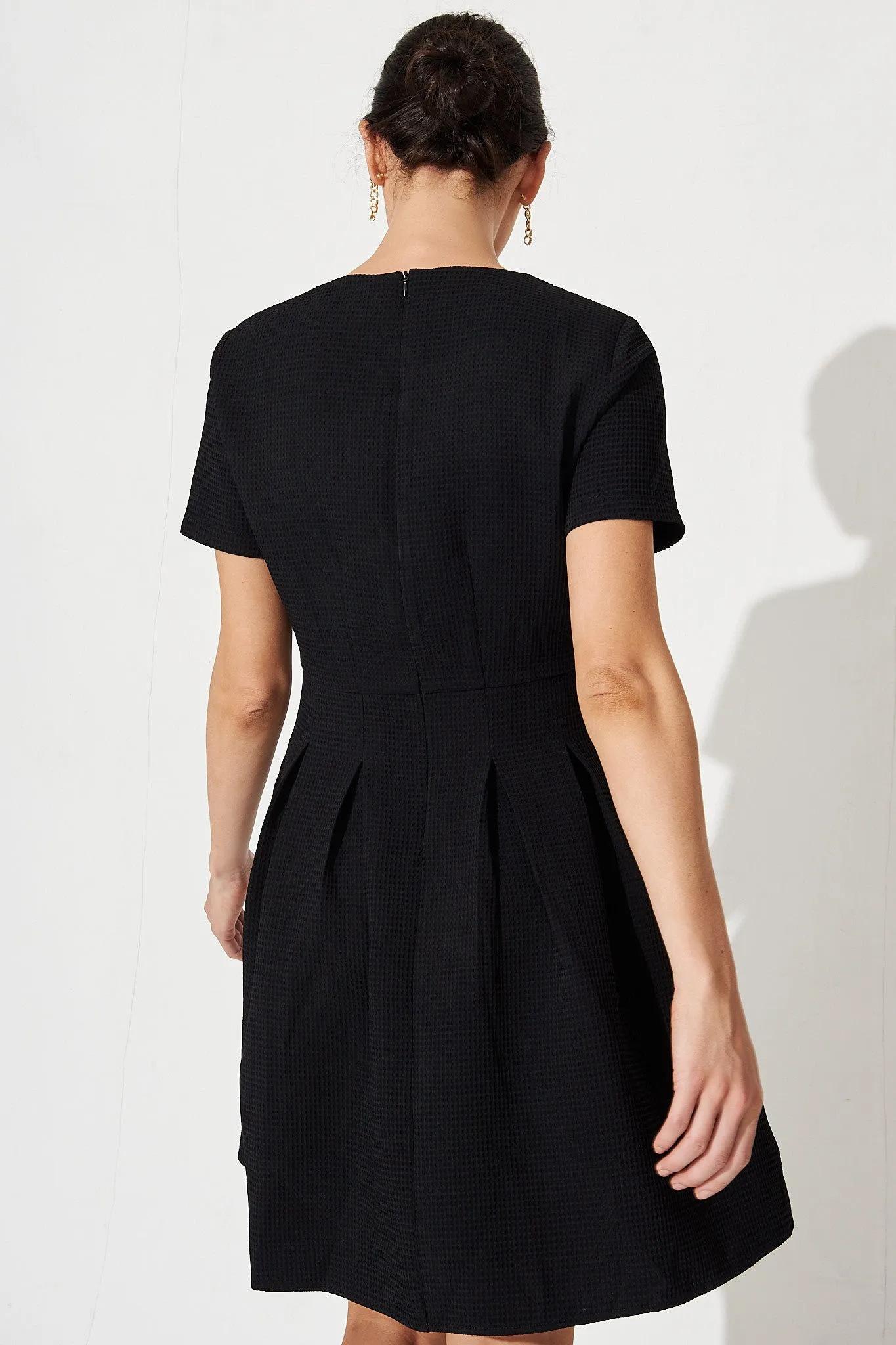 Textured Black Elizabeth Dress