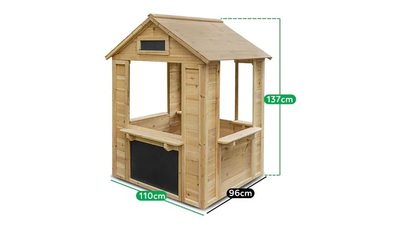 Toyshine Wooden Cubby House with a Cafe Shop Style Front Gift for Girl Ages 3 