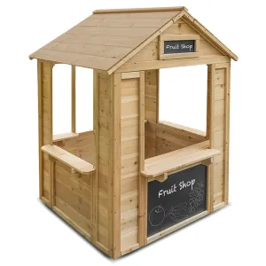 Toyshine Wooden Cubby House with a Cafe Shop Style Front Gift for Girl Ages 3 