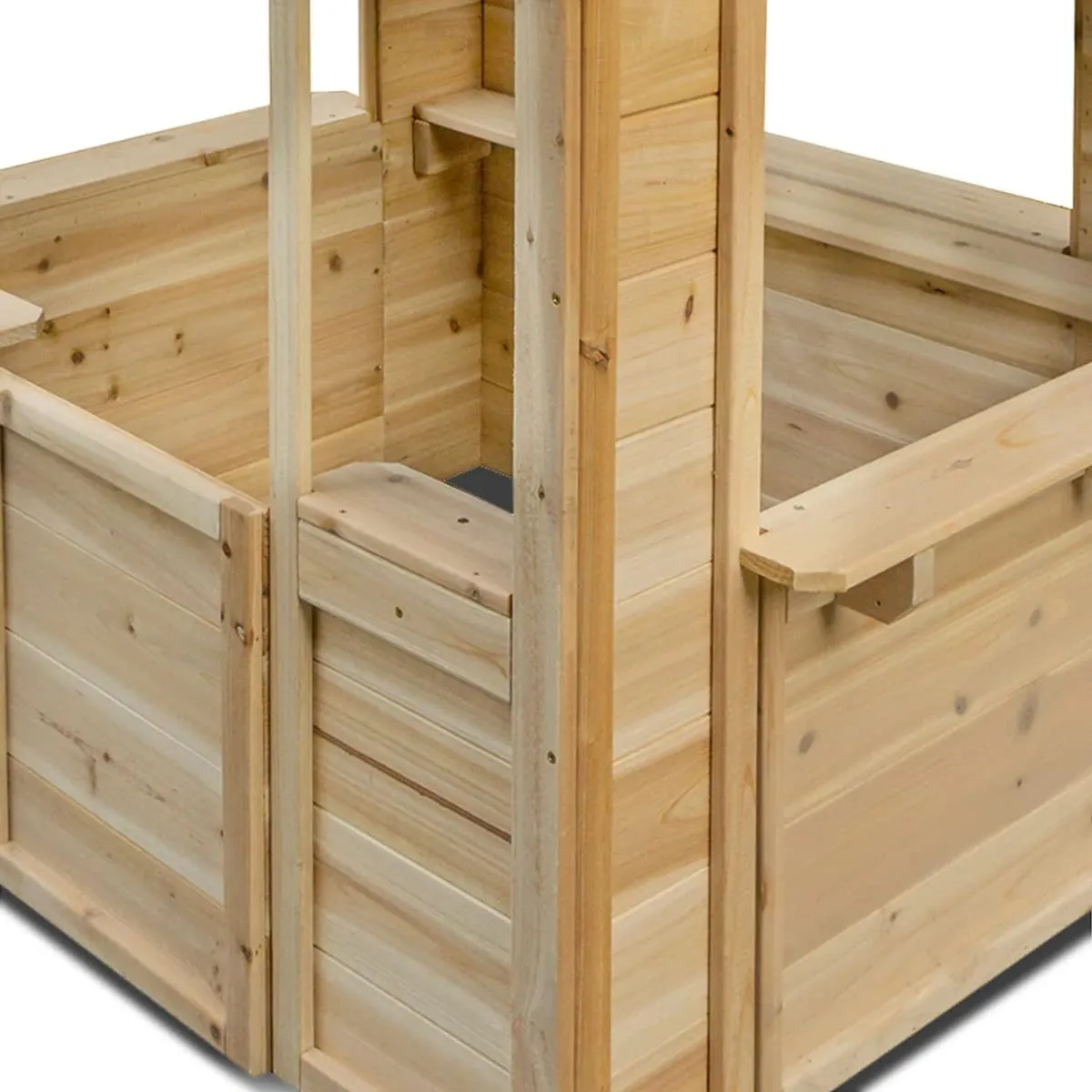 Toyshine Wooden Cubby House with a Cafe Shop Style Front Gift for Girl Ages 3 