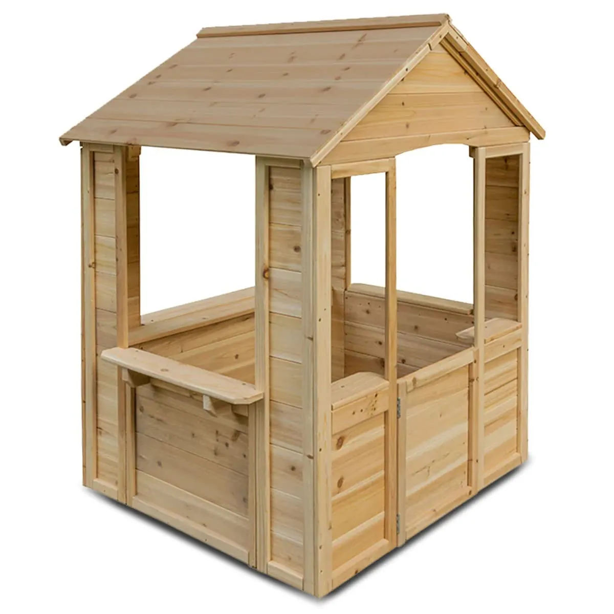 Toyshine Wooden Cubby House with a Cafe Shop Style Front Gift for Girl Ages 3 