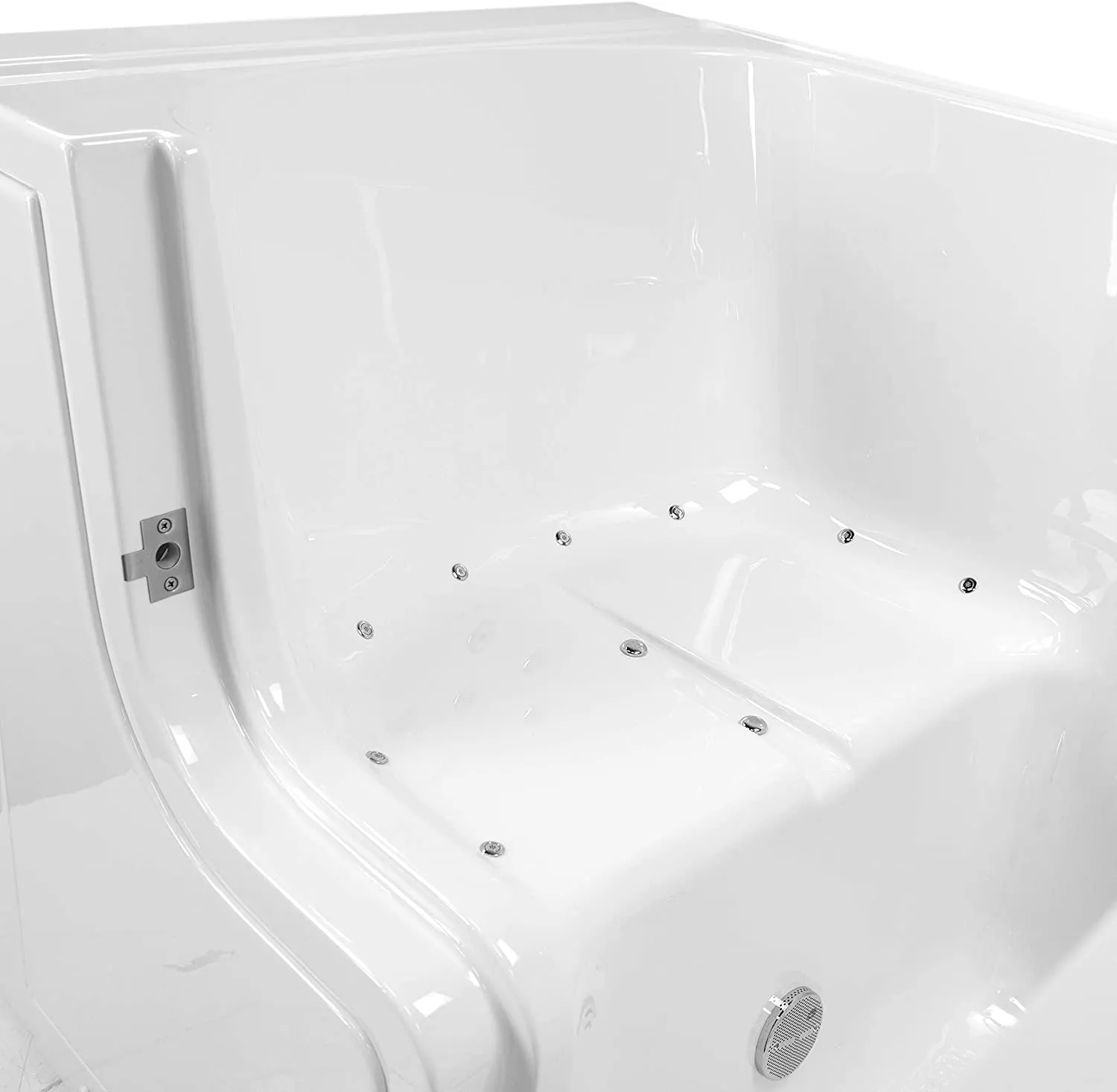 Transfer 36x55 Acrylic Air and Hydro Massage with Microbubble Therapy and Heated Seat Walk-In Bathtub with Right Outward Swing Door, 5 Piece Fast Fill Faucet, 2" Dual Drain