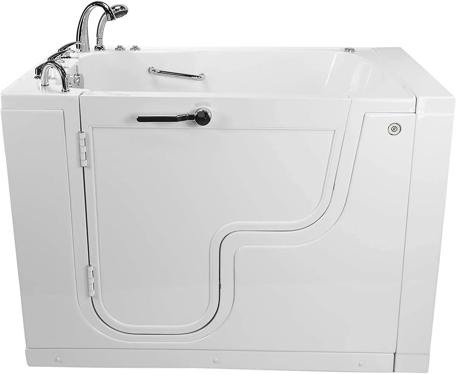 Transfer 36x55 Acrylic Hydro Massage, Microbubble and Heated Seat Walk-In Bathtub with Left Outward Swing Door, 5 Piece Fast Fill Faucet, 2" Dual Drain