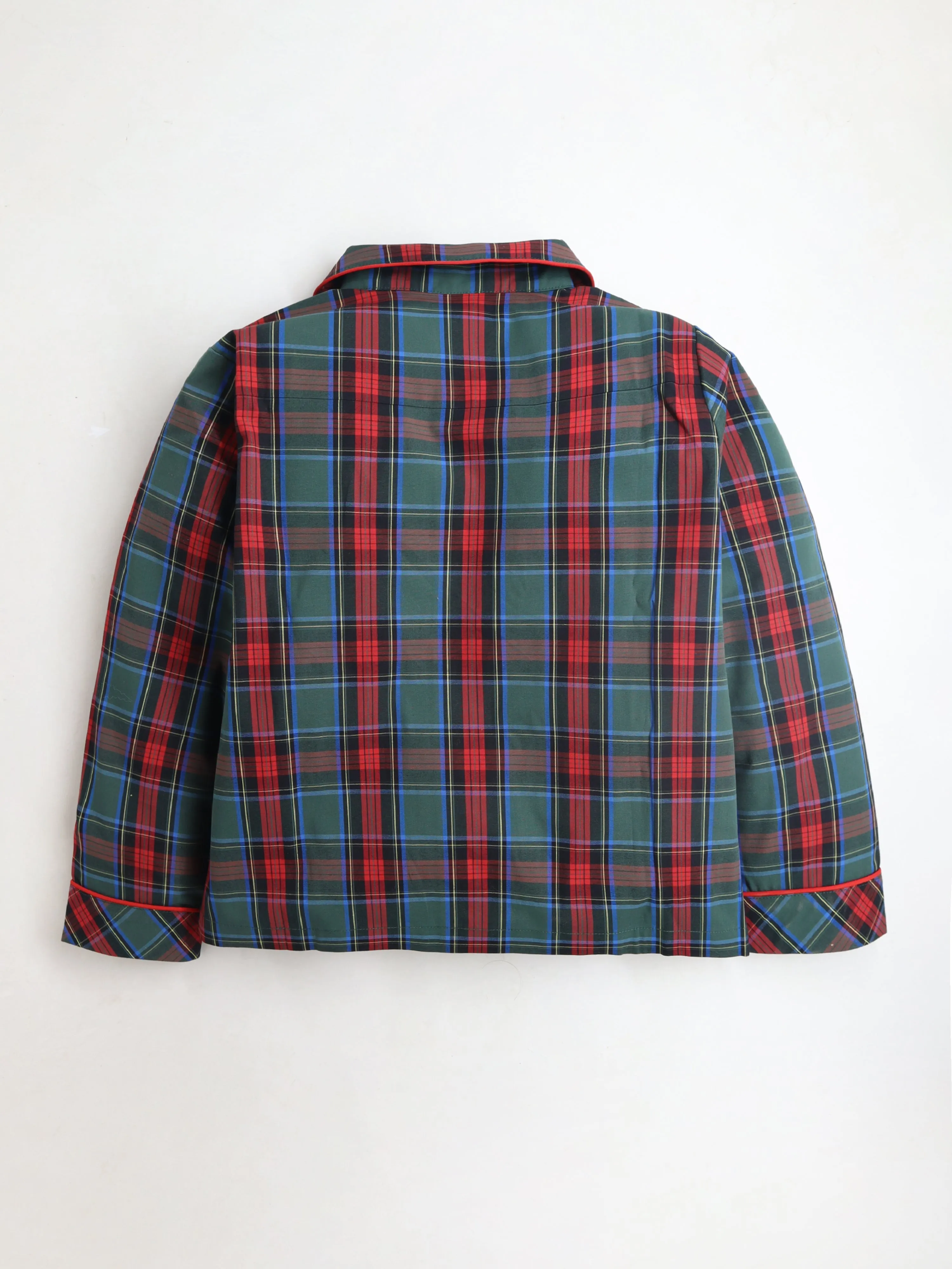 Unisex Multicolor Checked Cuff Sleeve Nightsuit