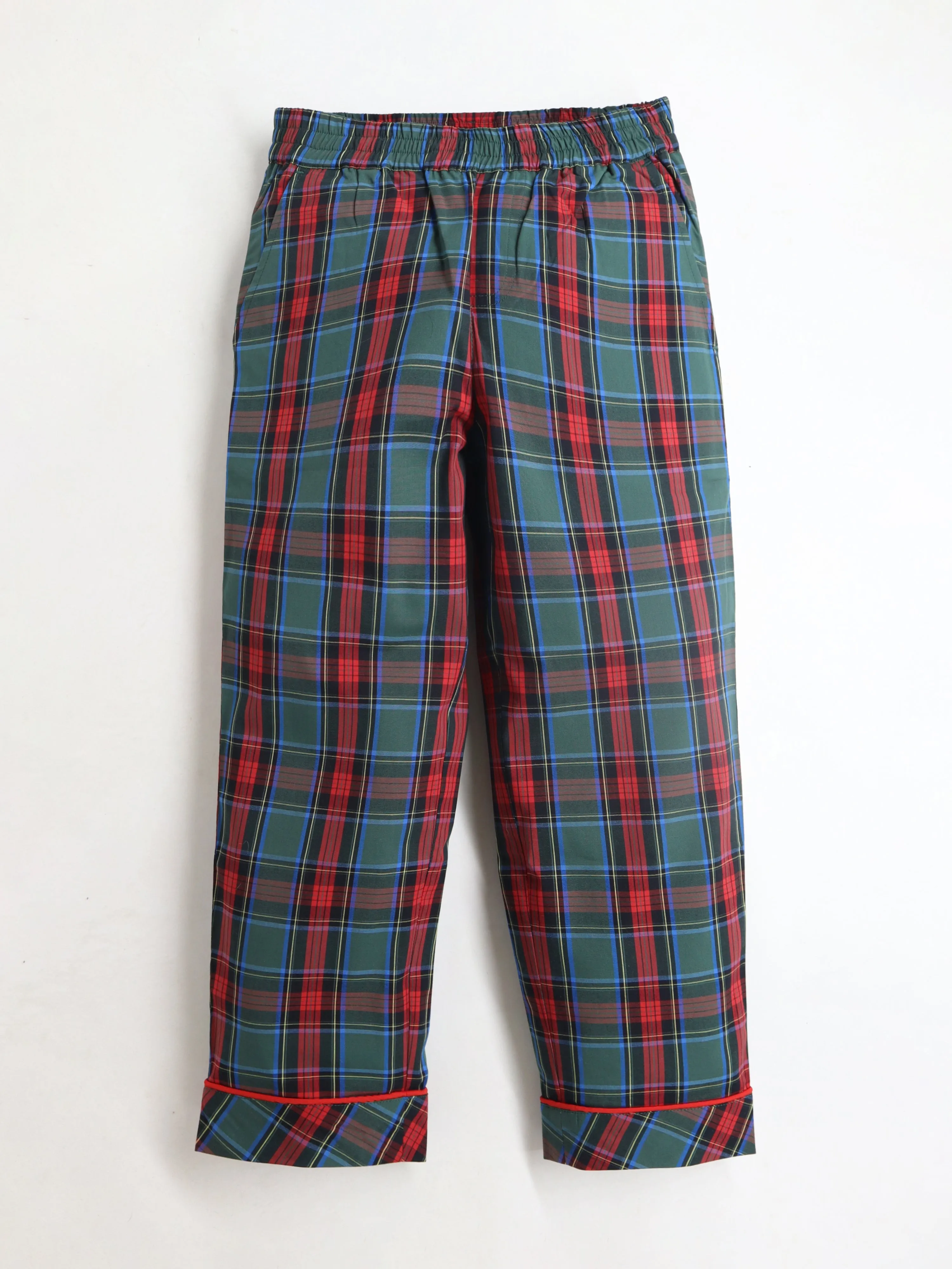 Unisex Multicolor Checked Cuff Sleeve Nightsuit