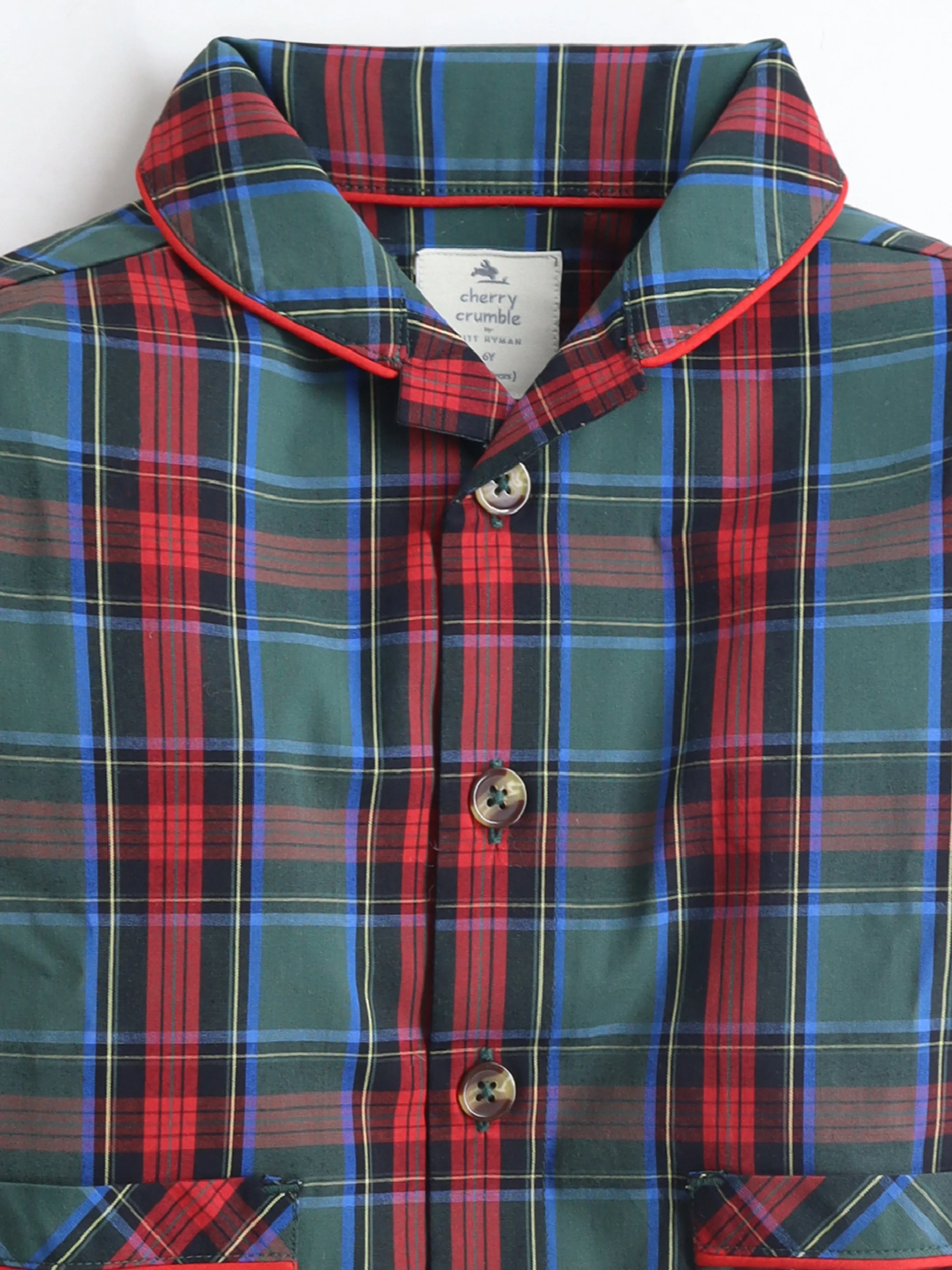 Unisex Multicolor Checked Cuff Sleeve Nightsuit