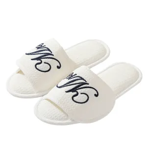 Unisex Soft Wooden Floor Slipper with Magic Tape, Japanese Style Couples Home Slippers for Indoor Use