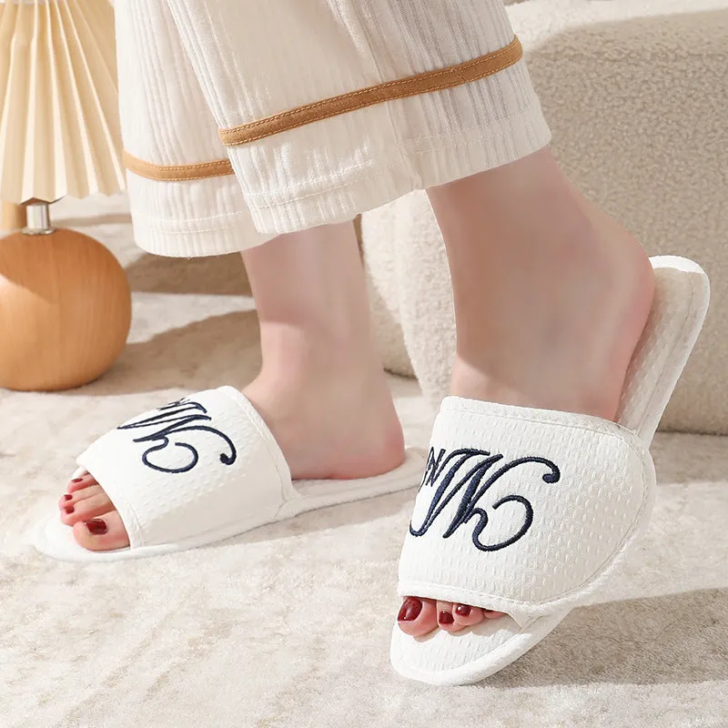 Unisex Soft Wooden Floor Slipper with Magic Tape, Japanese Style Couples Home Slippers for Indoor Use
