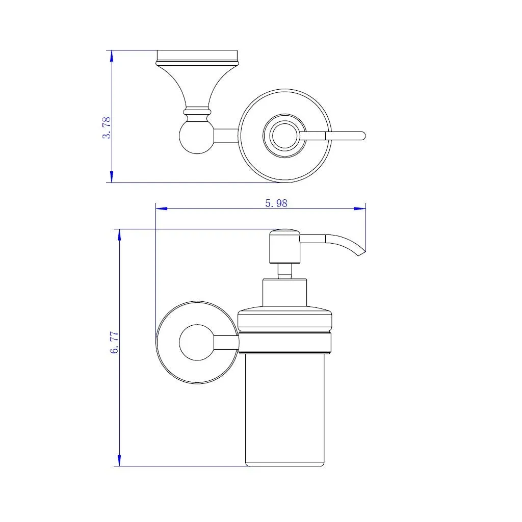 Viena Soap Dispenser - Wall Mount - 7"