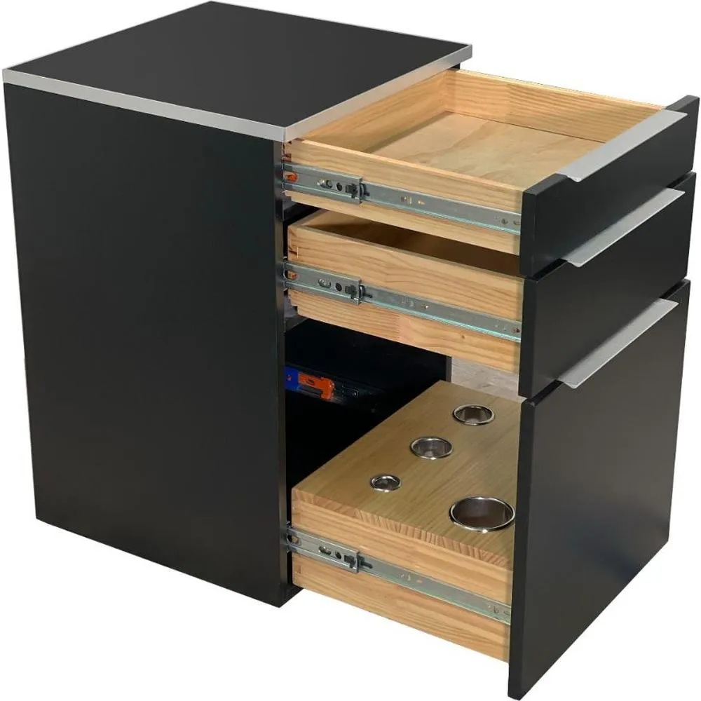 Vitani Wall-Mount Styling Station Cabinet / Black by Deco Salon Furniture