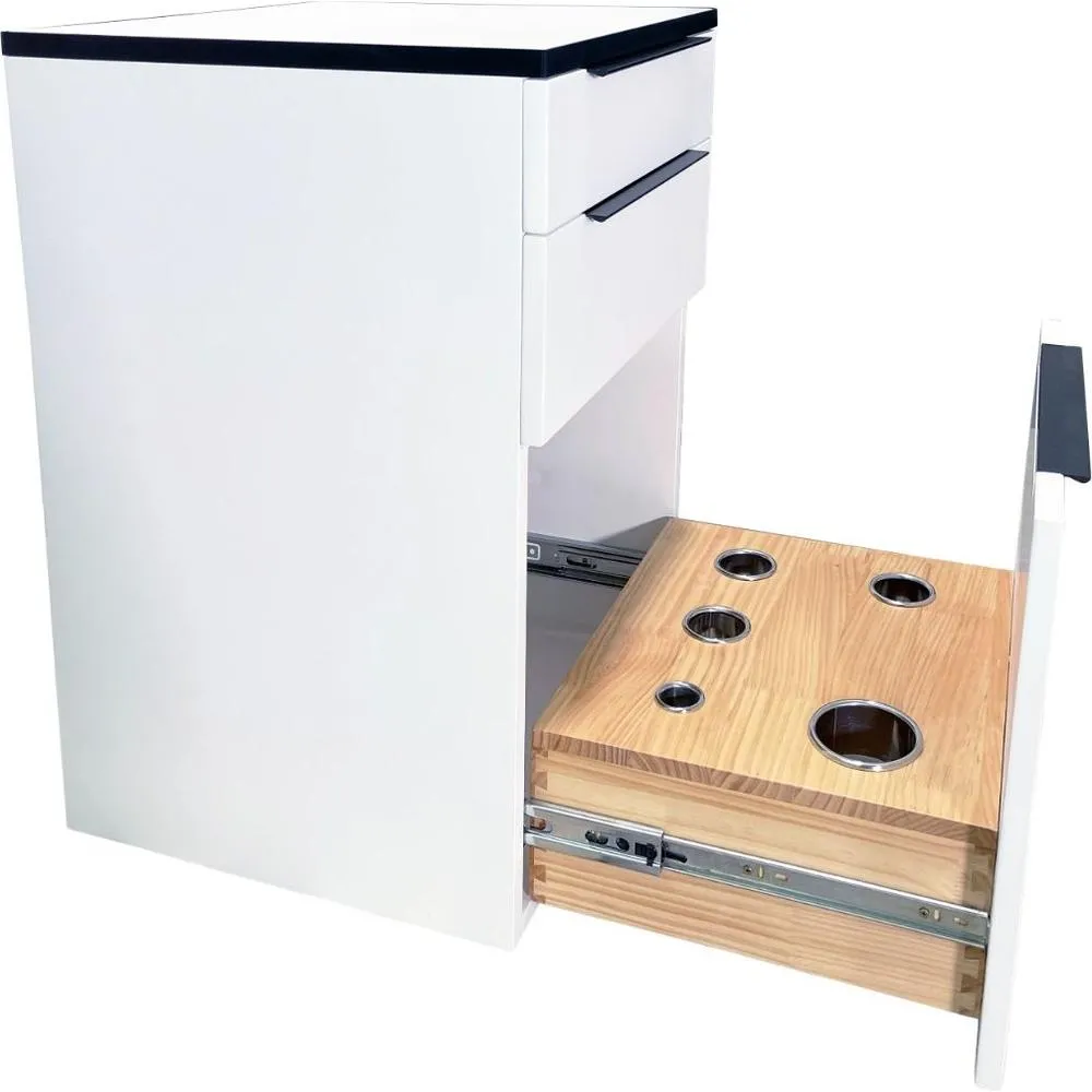 Vitani Wall-Mount Styling Station Cabinet / White by Deco Salon Furniture
