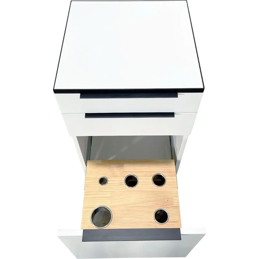 Vitani Wall-Mount Styling Station Cabinet / White by Deco Salon Furniture