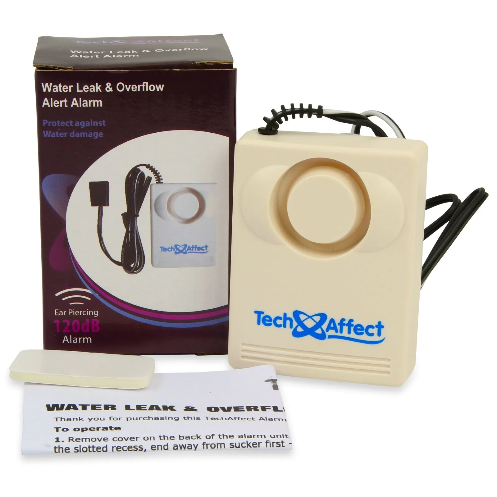 Water Leak Detector - Water Alarm for any leak of water - 120dB