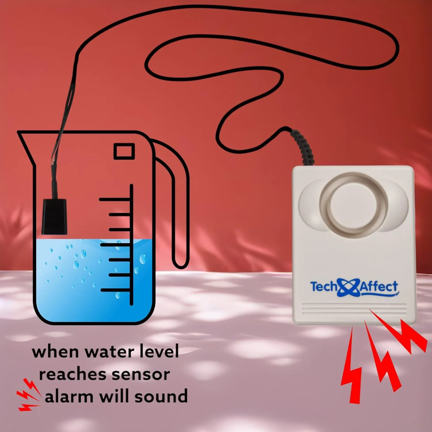 Water Leak Detector - Water Alarm for any leak of water - 120dB