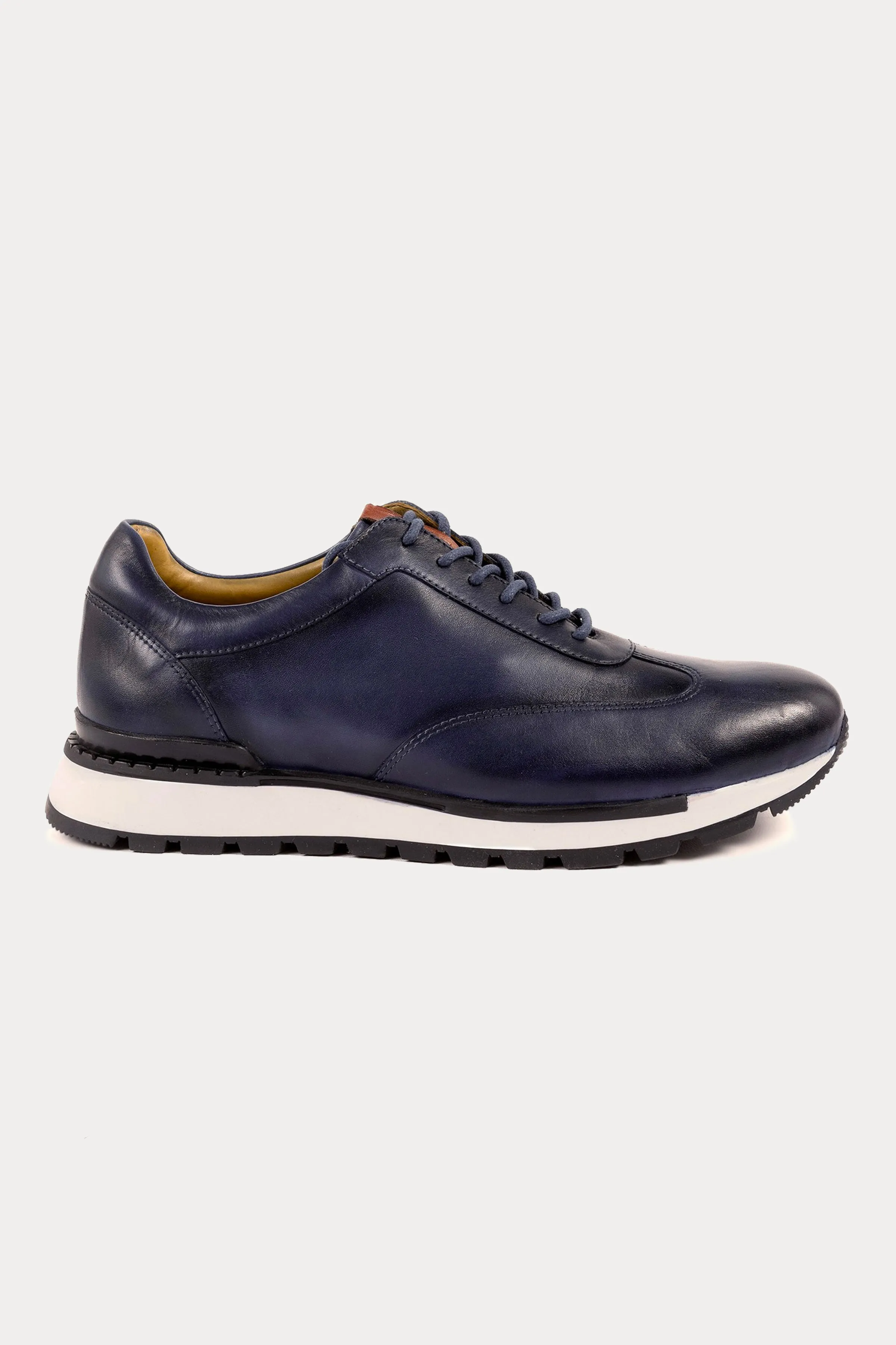 Westminster Leather Smart Trainers in Navy
