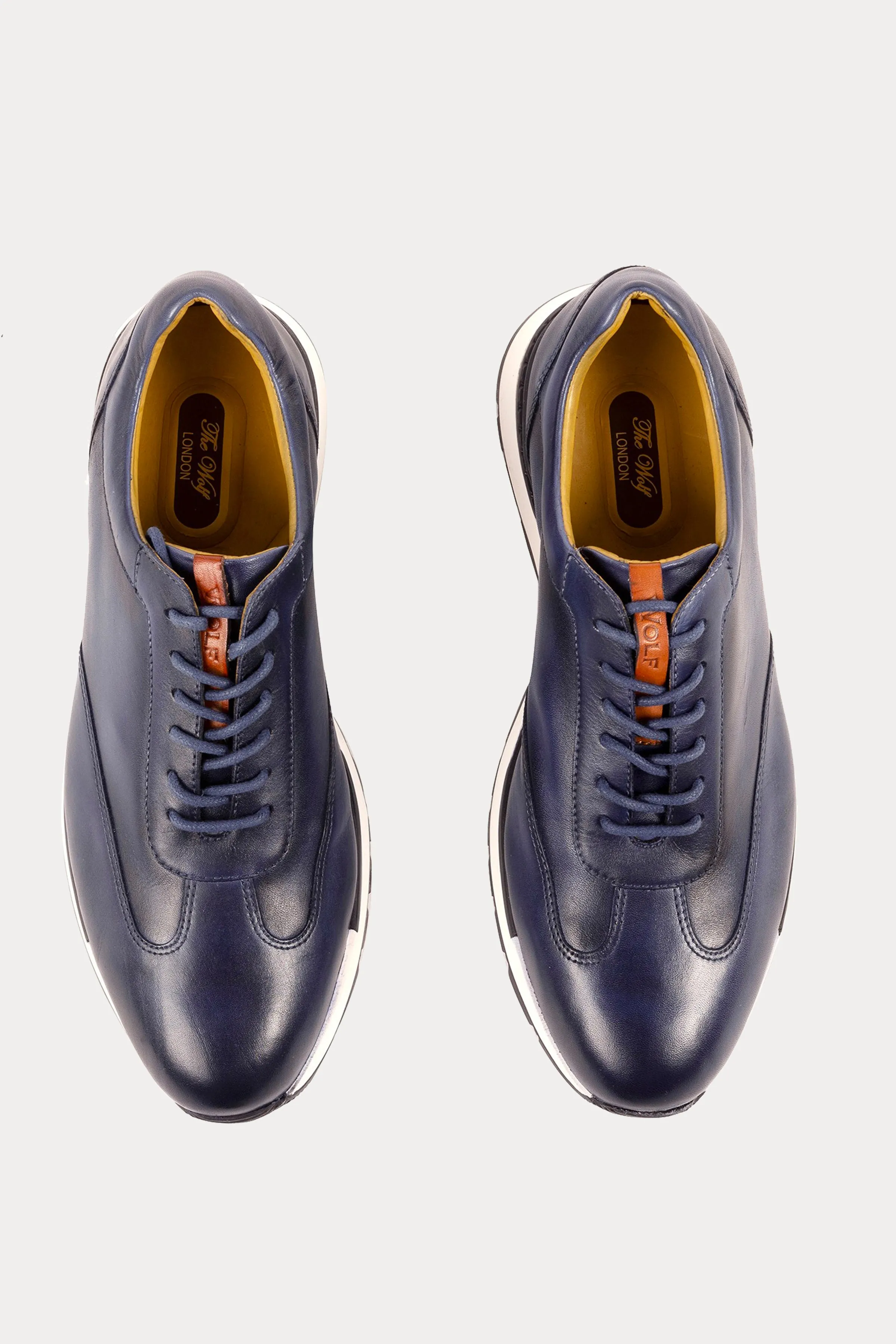 Westminster Leather Smart Trainers in Navy