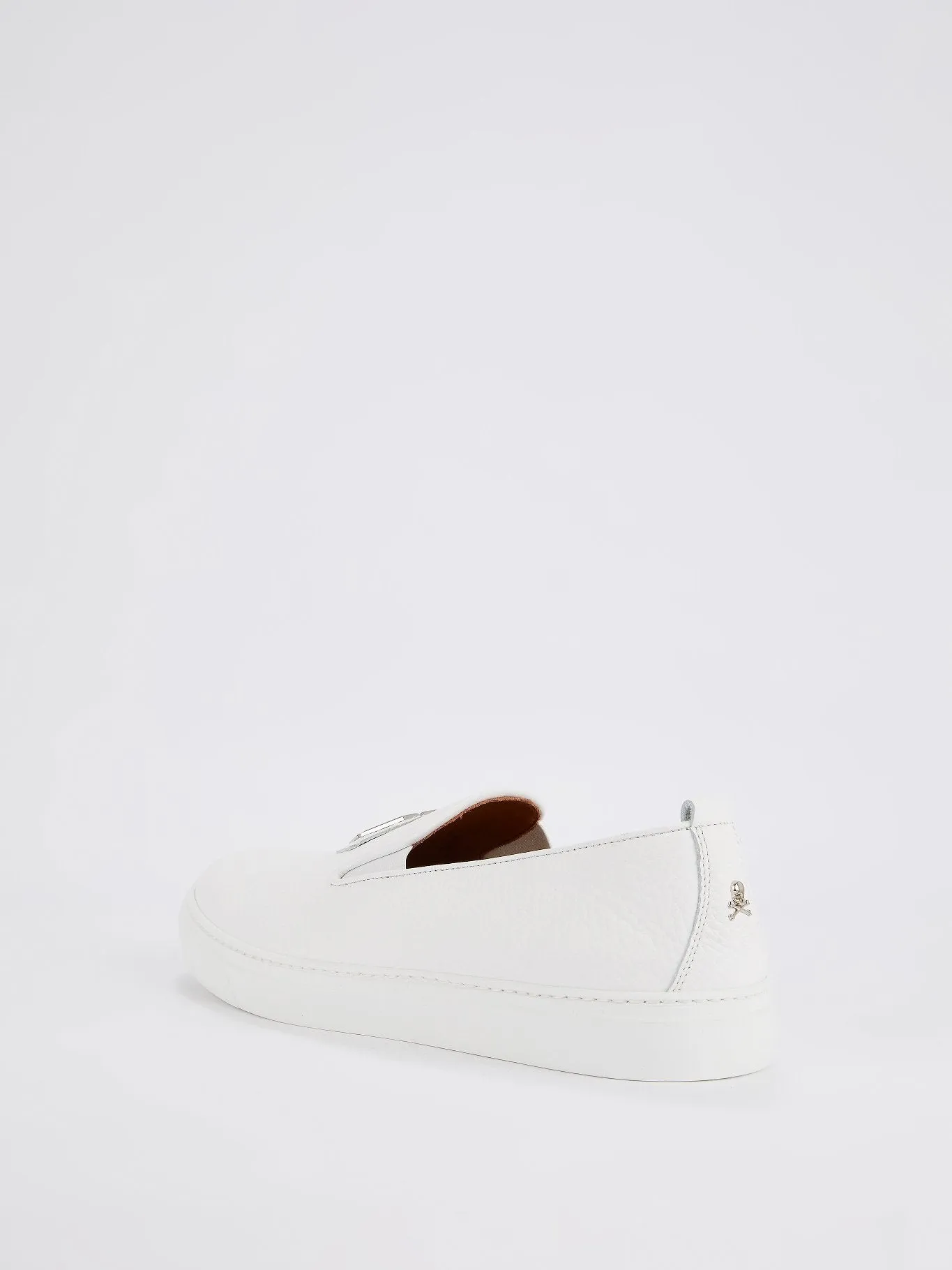 White Monogram Patched Slip On Trainers