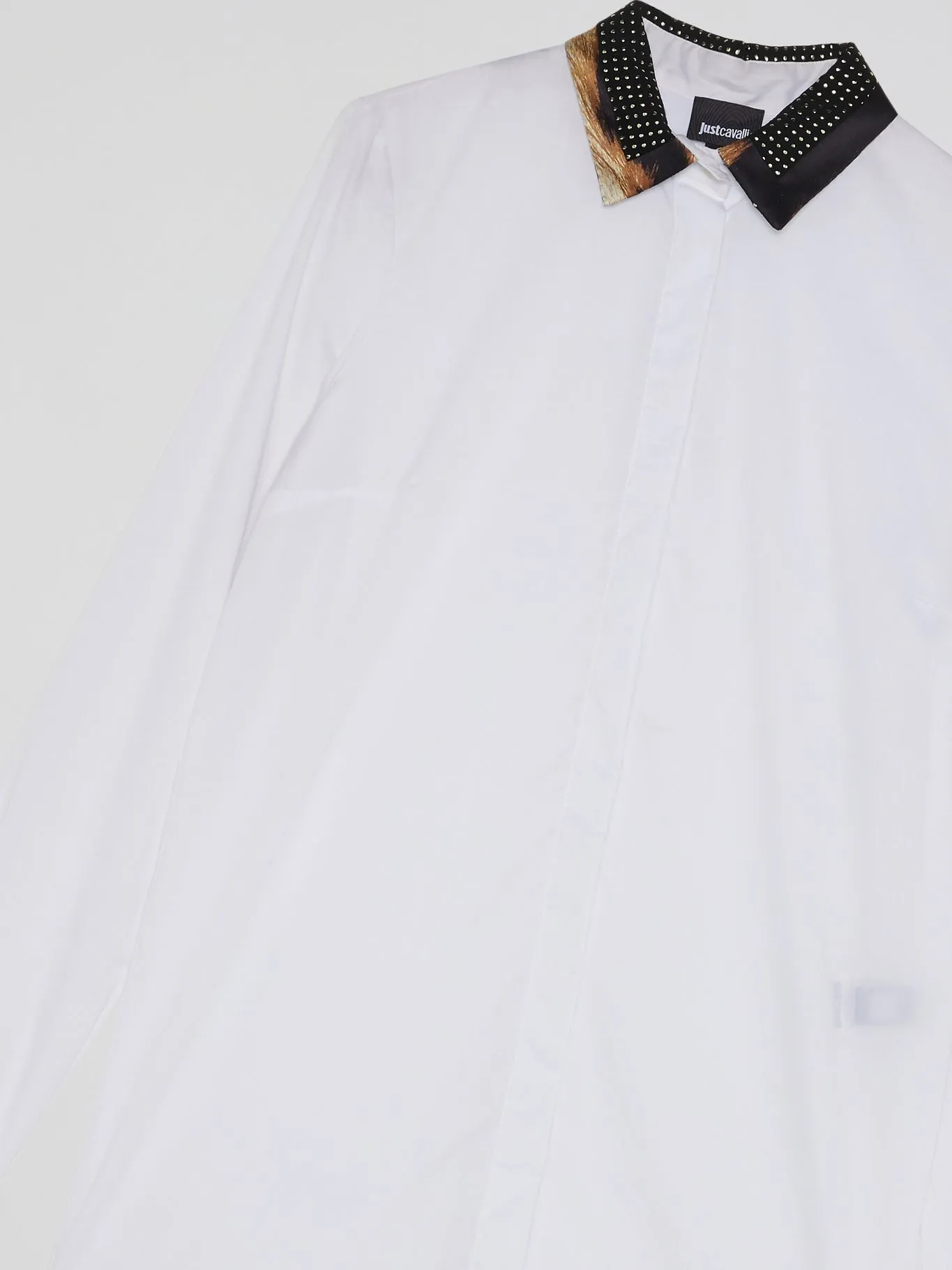 White Studded Collar Dress Shirt