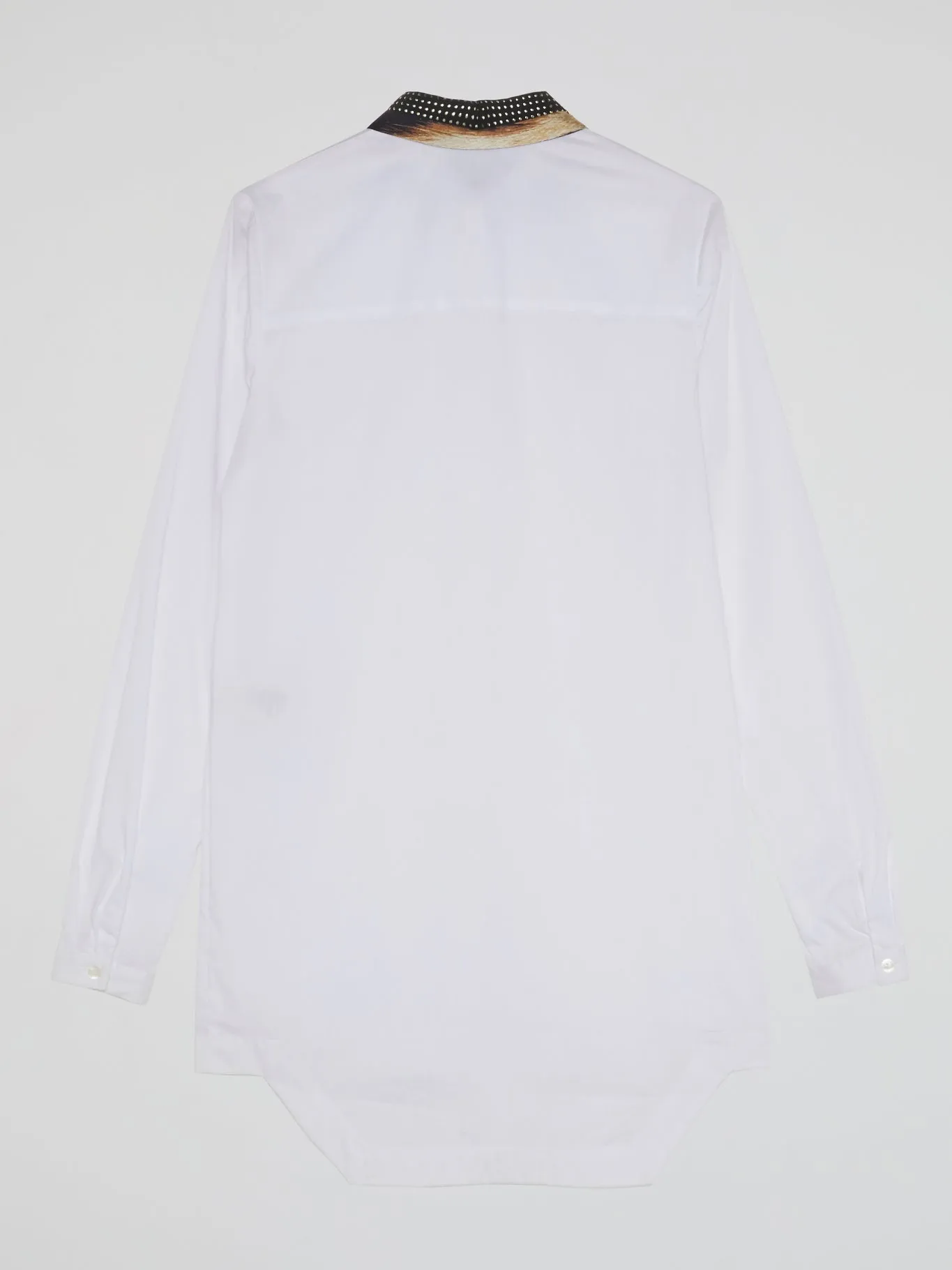 White Studded Collar Dress Shirt