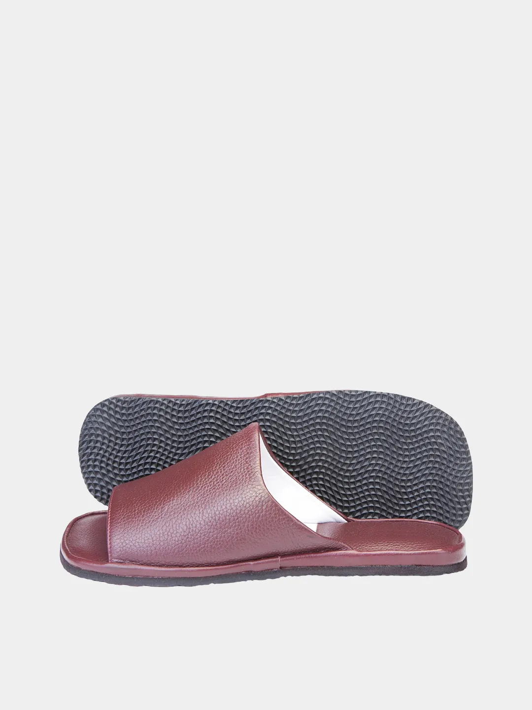 Women's burgundy slippers Model 1140 Flotar Leather