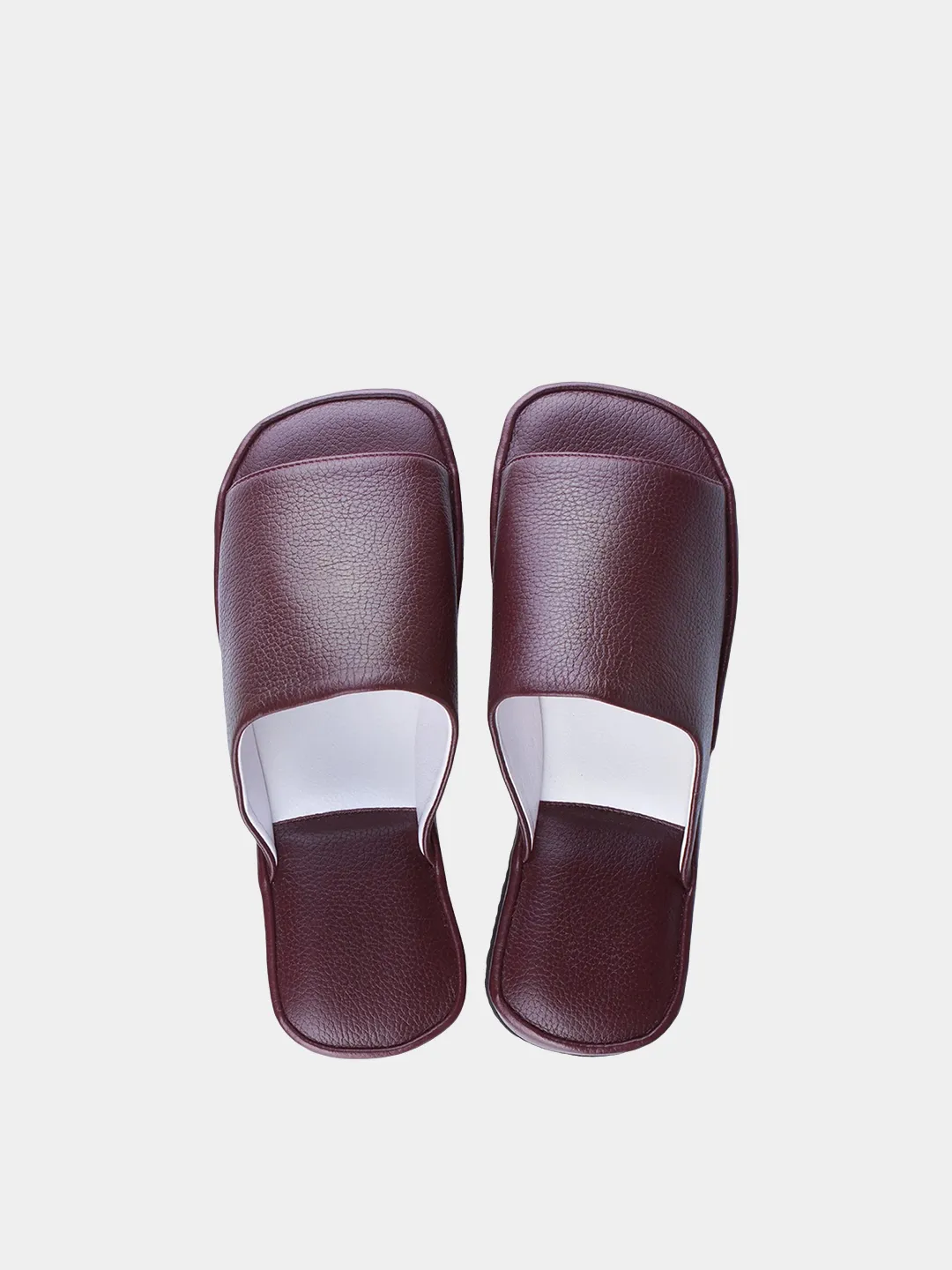 Women's burgundy slippers Model 1140 Flotar Leather