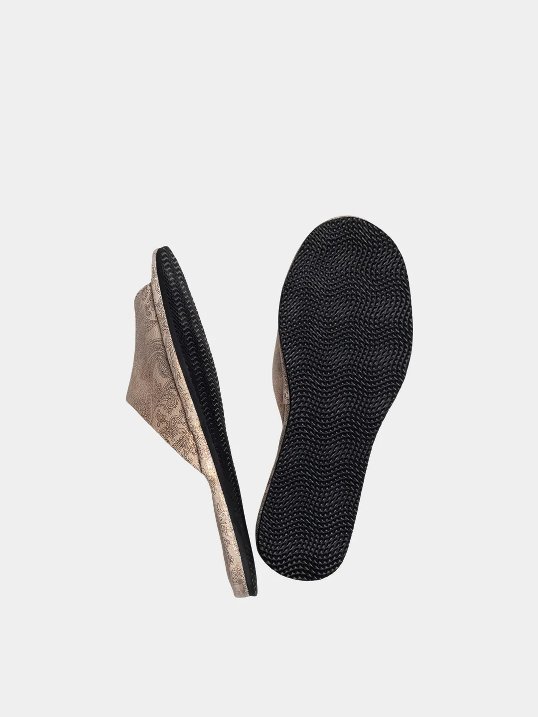 Women's "Beige Cucumber" slippers Model 1105 Flotar Leather