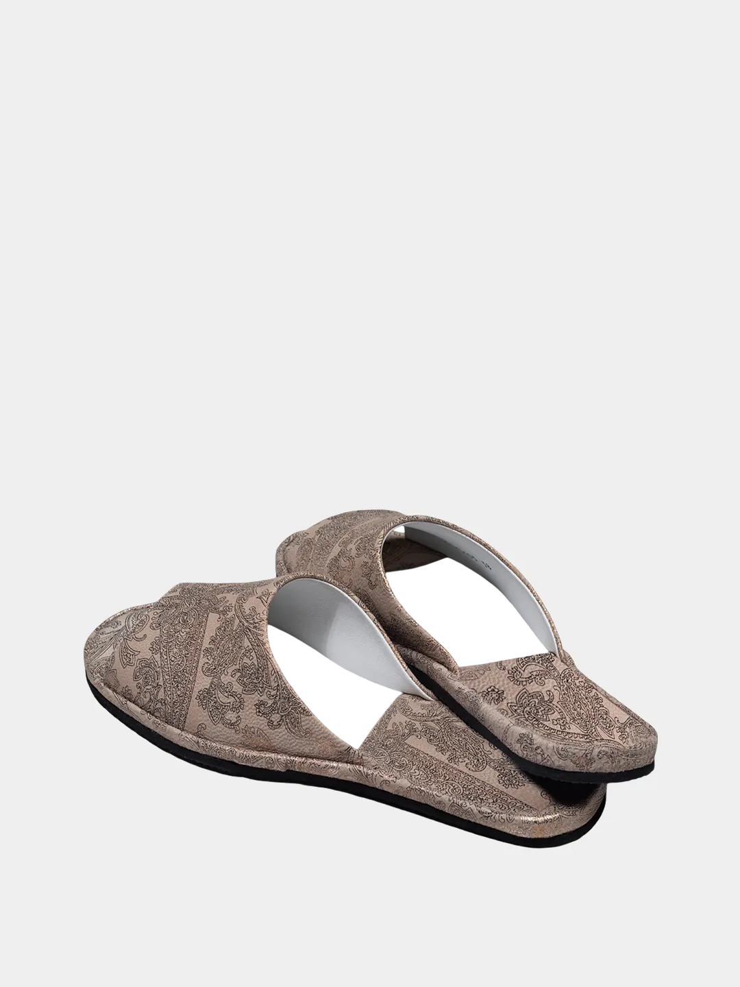 Women's "Beige Cucumber" slippers Model 1105 Flotar Leather
